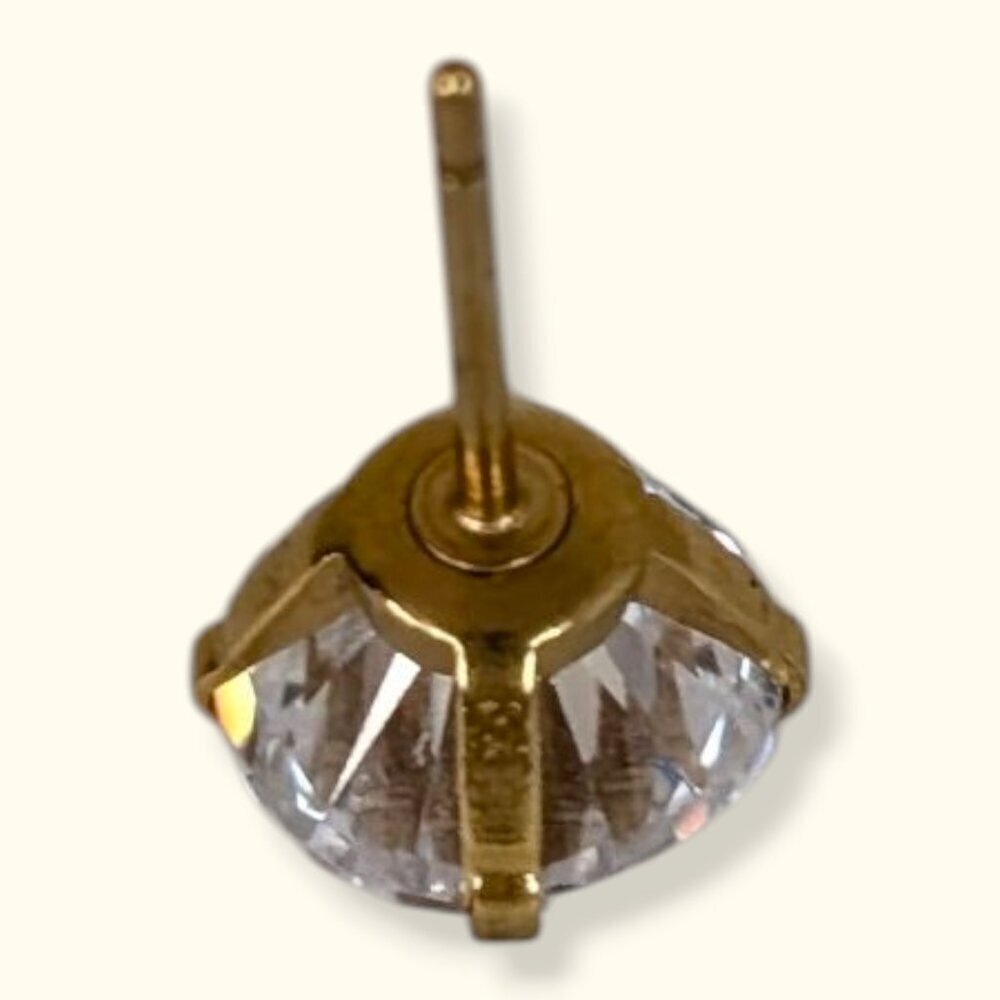 SINGLE Open Gallery Clear Stone Stud Earring - Picture 6 of 7